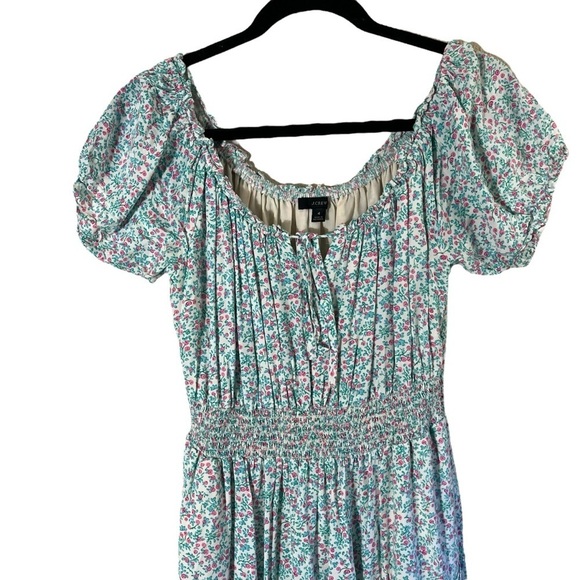 J. CREW Puff-Sleeve Midi Dress in Floral AO886 - Picture 5 of 15